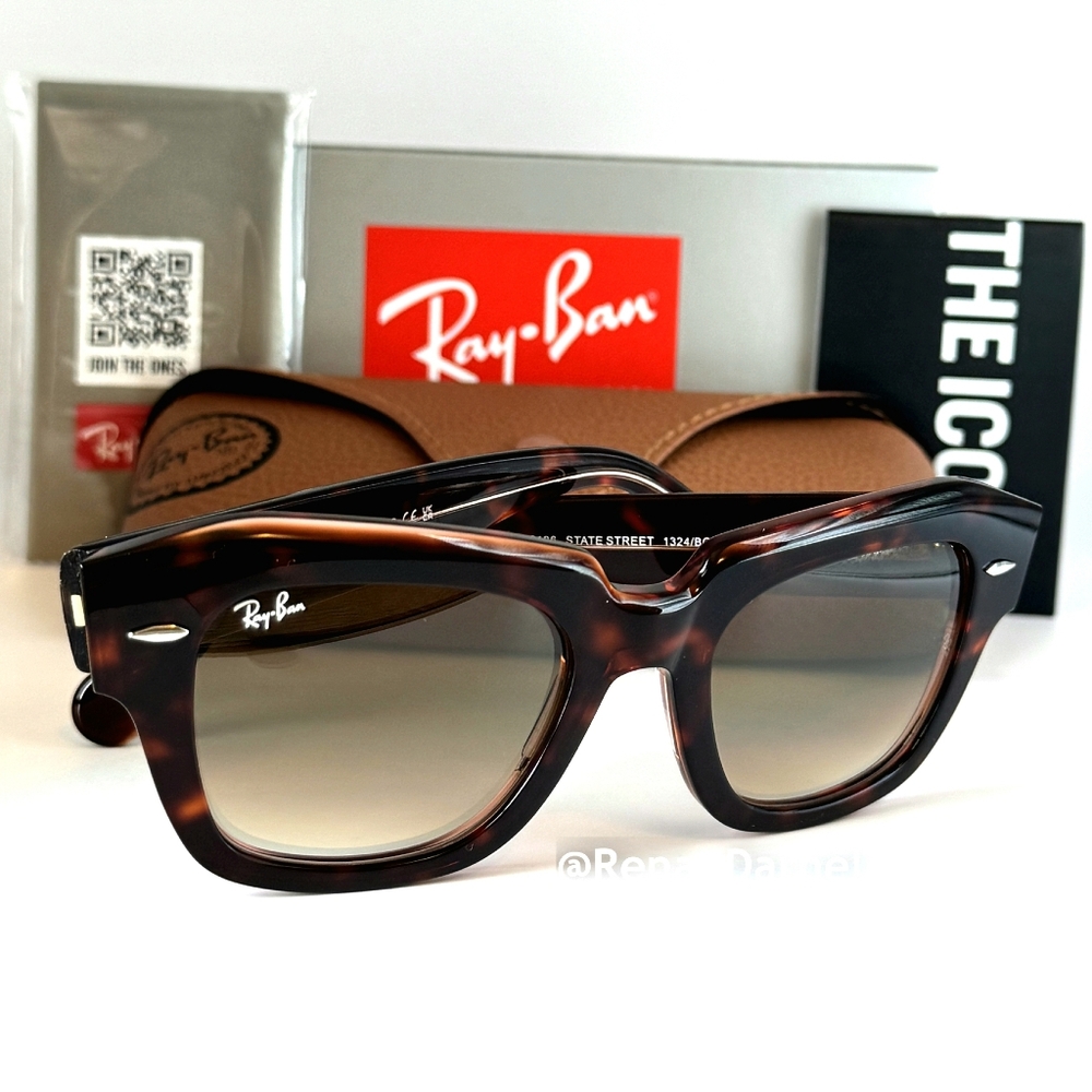 Ray-Ban State Street RB2186 Gradient Brown Tortoise New
